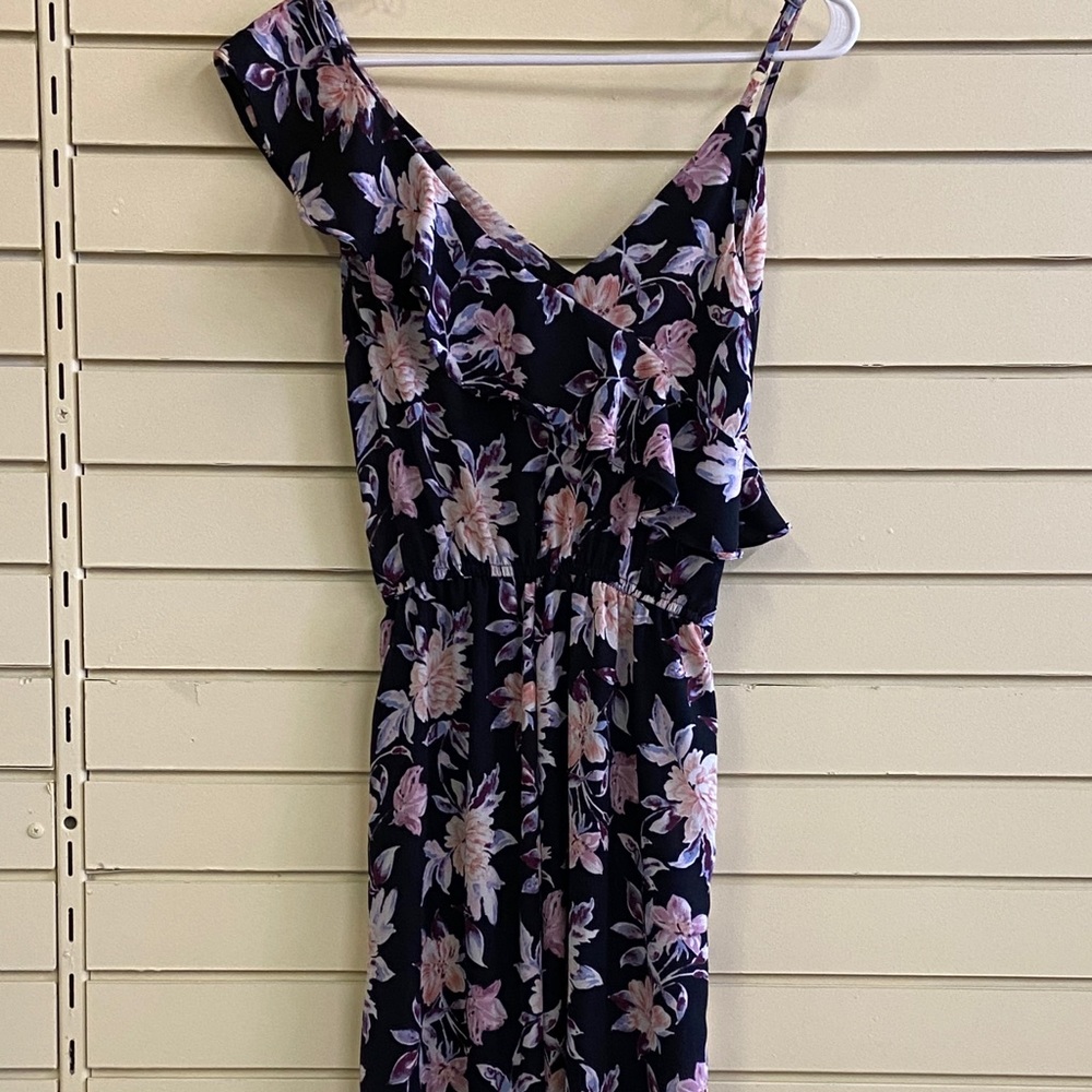 Black floral jumpsuit